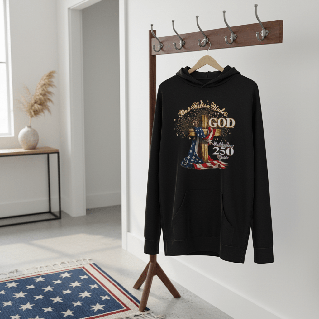 US Celebrates 250 Long Sleeve Hooded Tee - GOD - N - CTY - US Celebrates 250