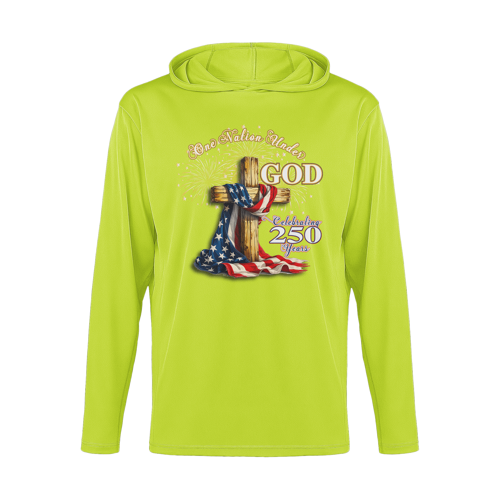 US Celebrates 250 Long Sleeve Hooded Tee - GOD - N - CTY - US Celebrates 250