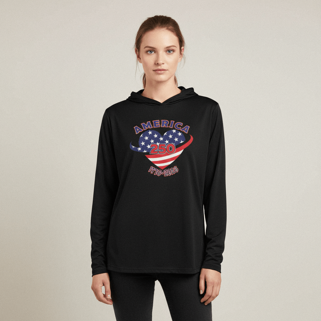US Celebrates 250 Long Sleeve Hooded Tee - HEART - US Celebrates 250