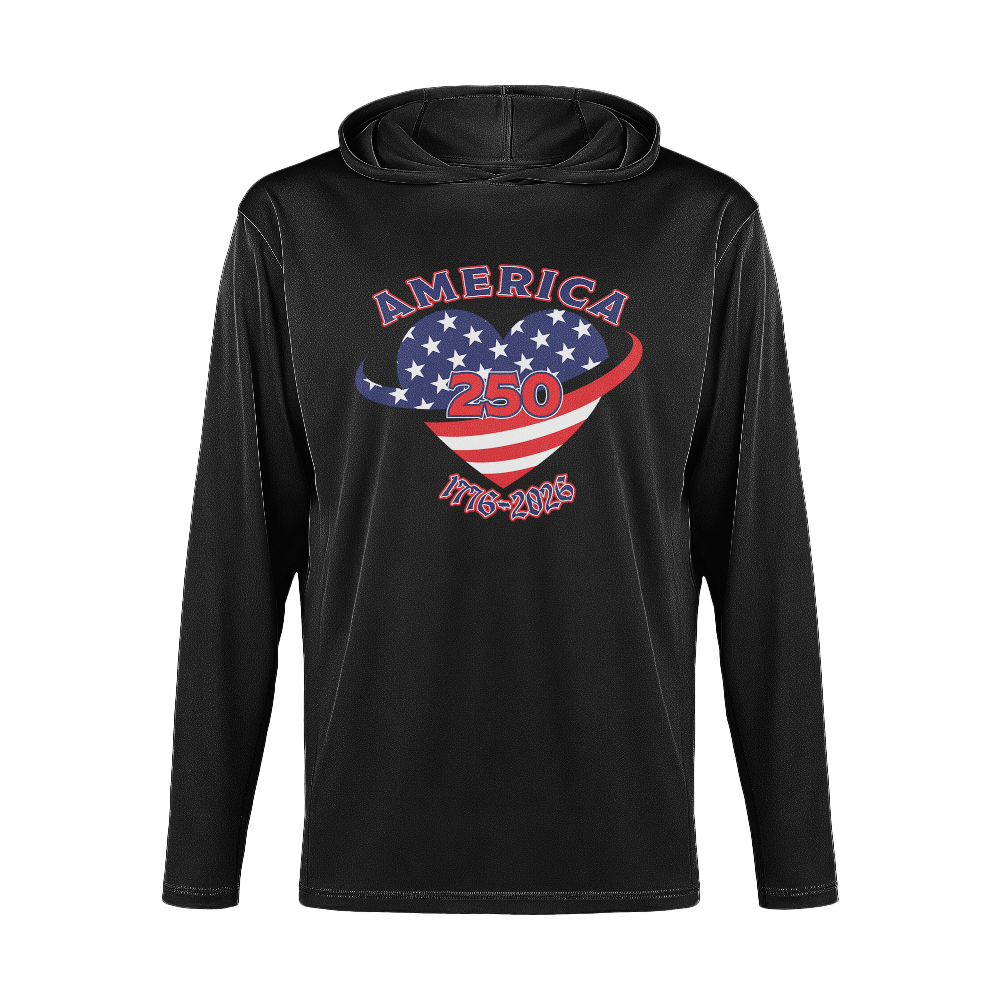 US Celebrates 250 Long Sleeve Hooded Tee - HEART - US Celebrates 250