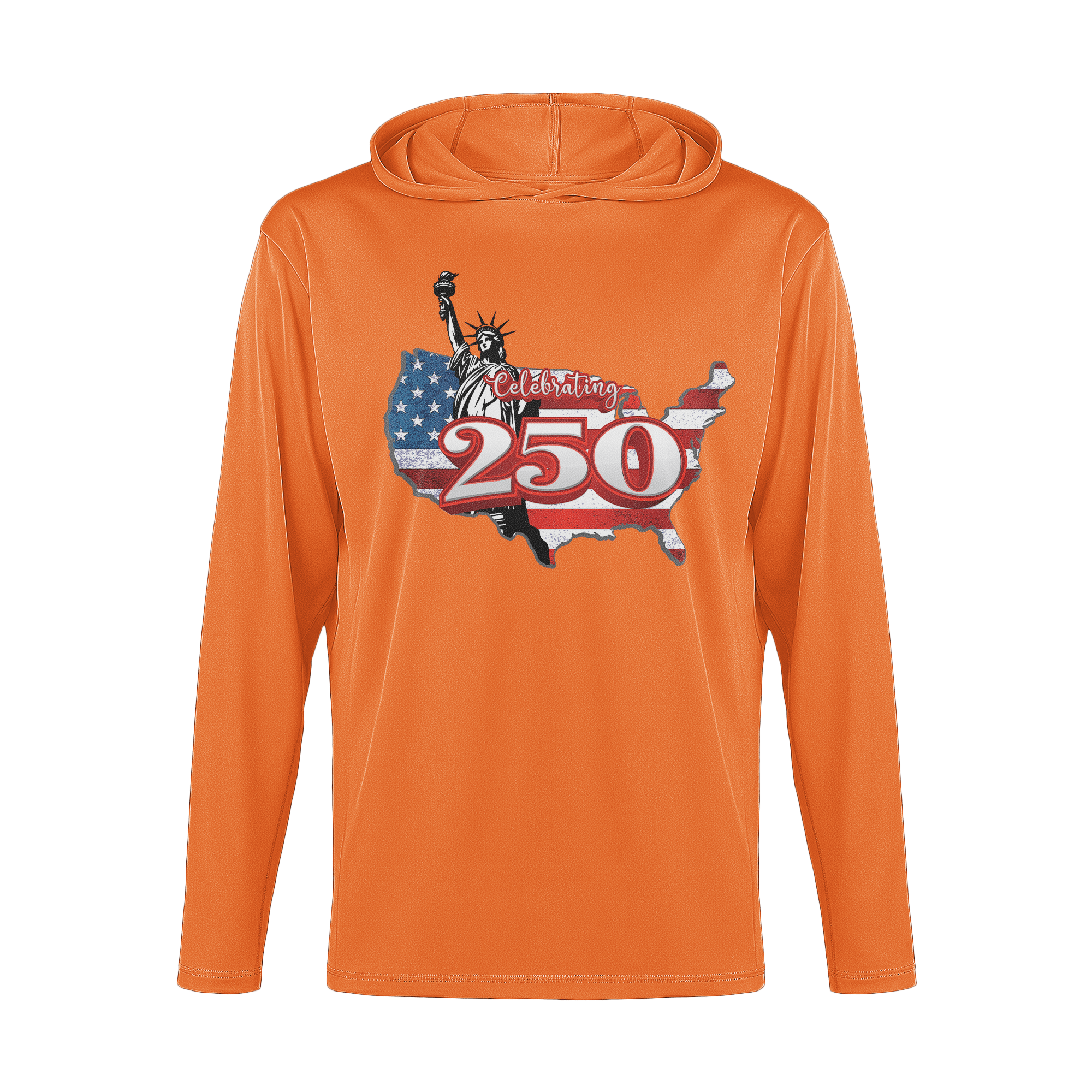 US Celebrates 250 Long Sleeve Hooded Tee - LBRT MAP - US Celebrates 250