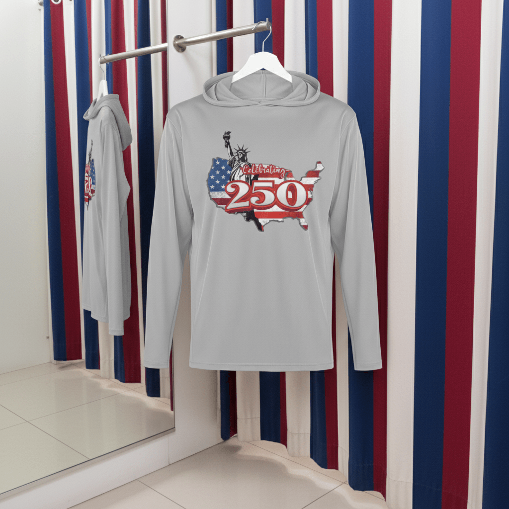 US Celebrates 250 Long Sleeve Hooded Tee - LBRT MAP - US Celebrates 250