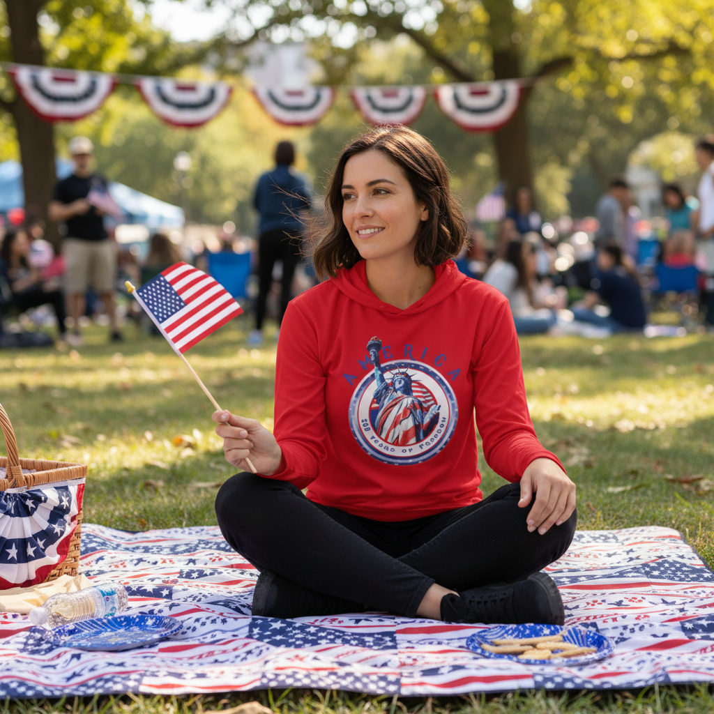 US Celebrates 250 Long Sleeve Hooded Tee - LBRT250 - 2 - US Celebrates 250