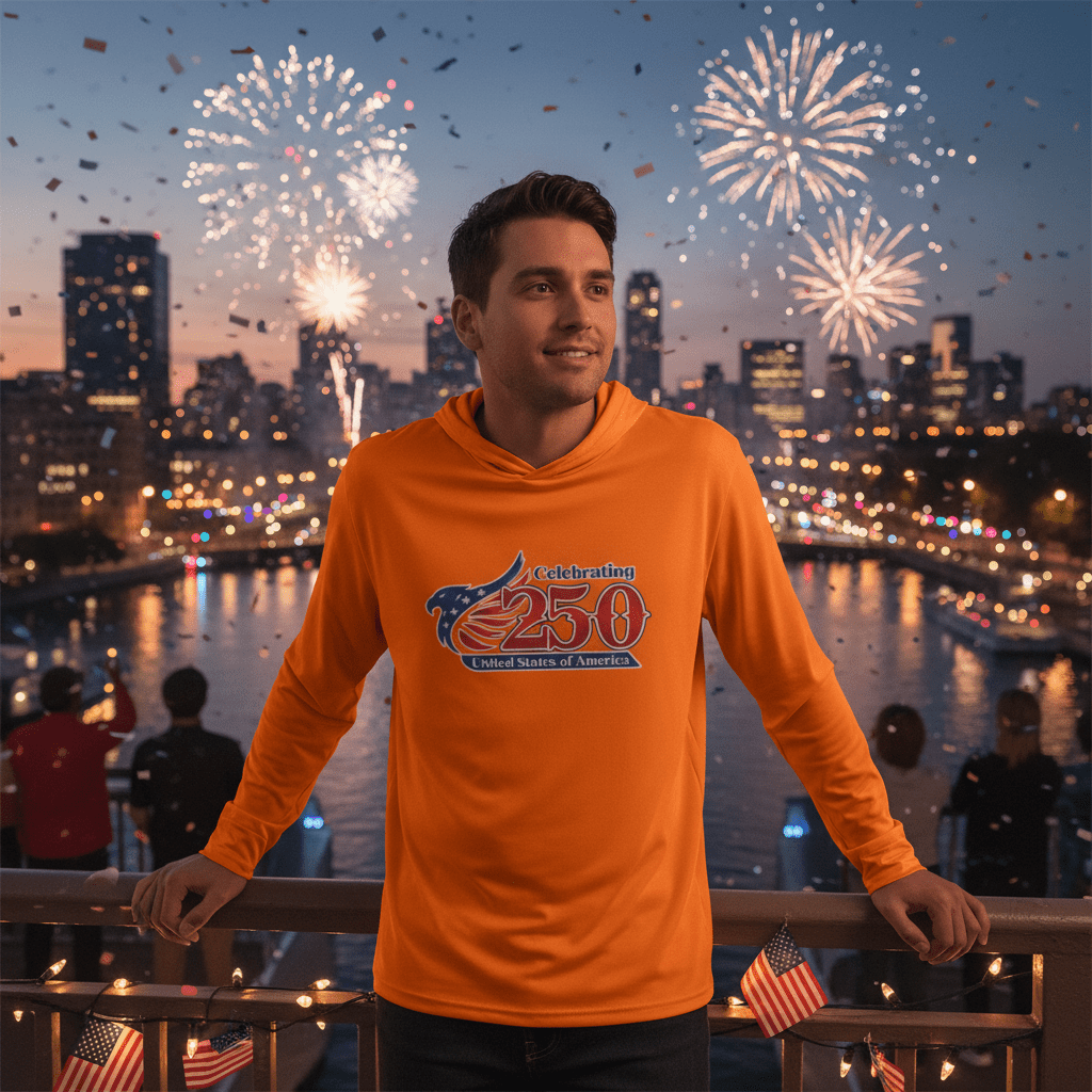 US Celebrates 250 Long Sleeve Hooded Tee - MAIN LOGO - US Celebrates 250