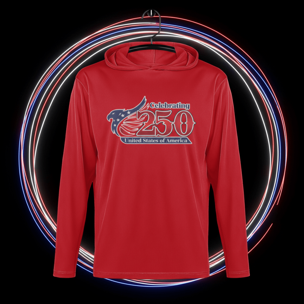 US Celebrates 250 Long Sleeve Hooded Tee - MAIN LOGO - US Celebrates 250