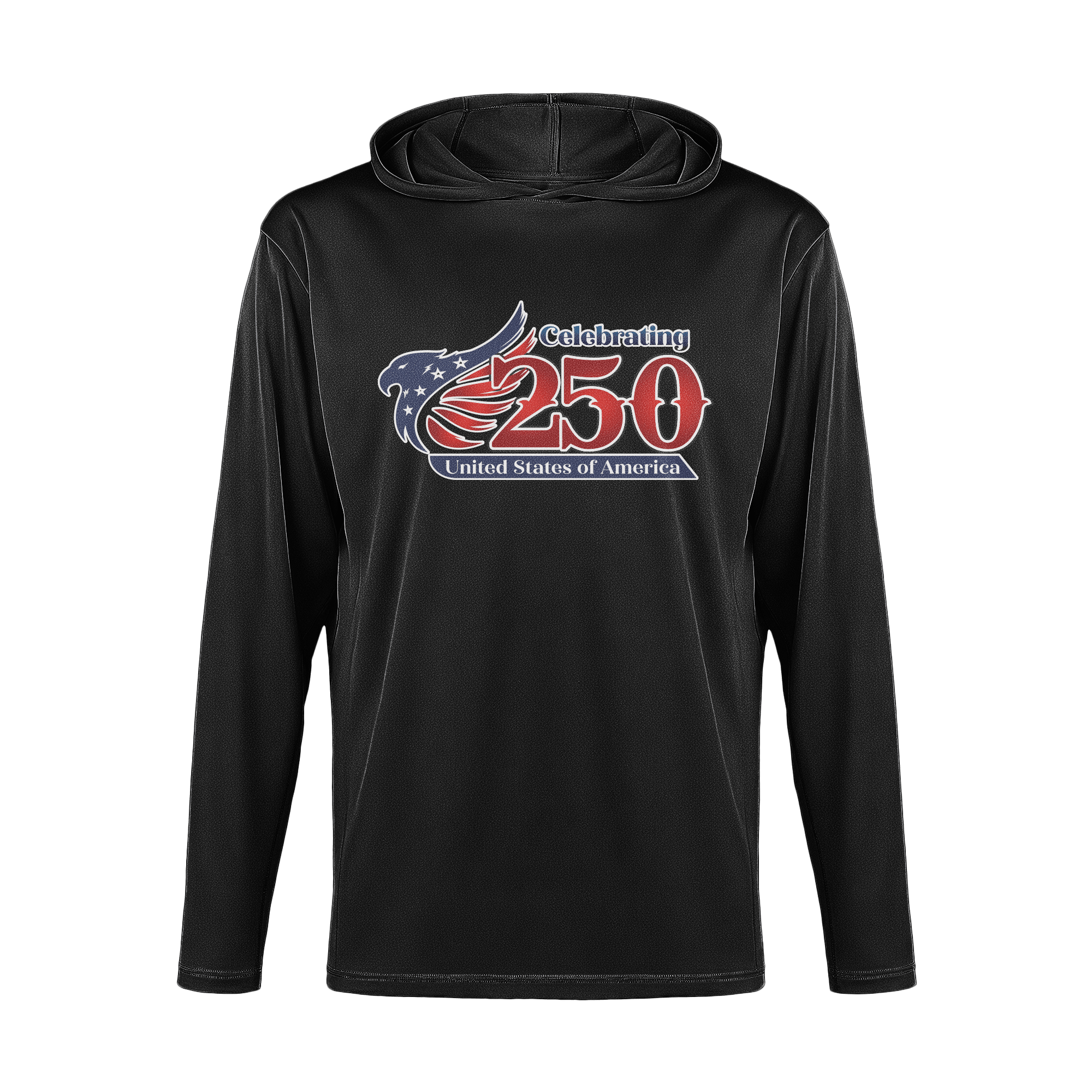 US Celebrates 250 Long Sleeve Hooded Tee - MAIN LOGO - US Celebrates 250