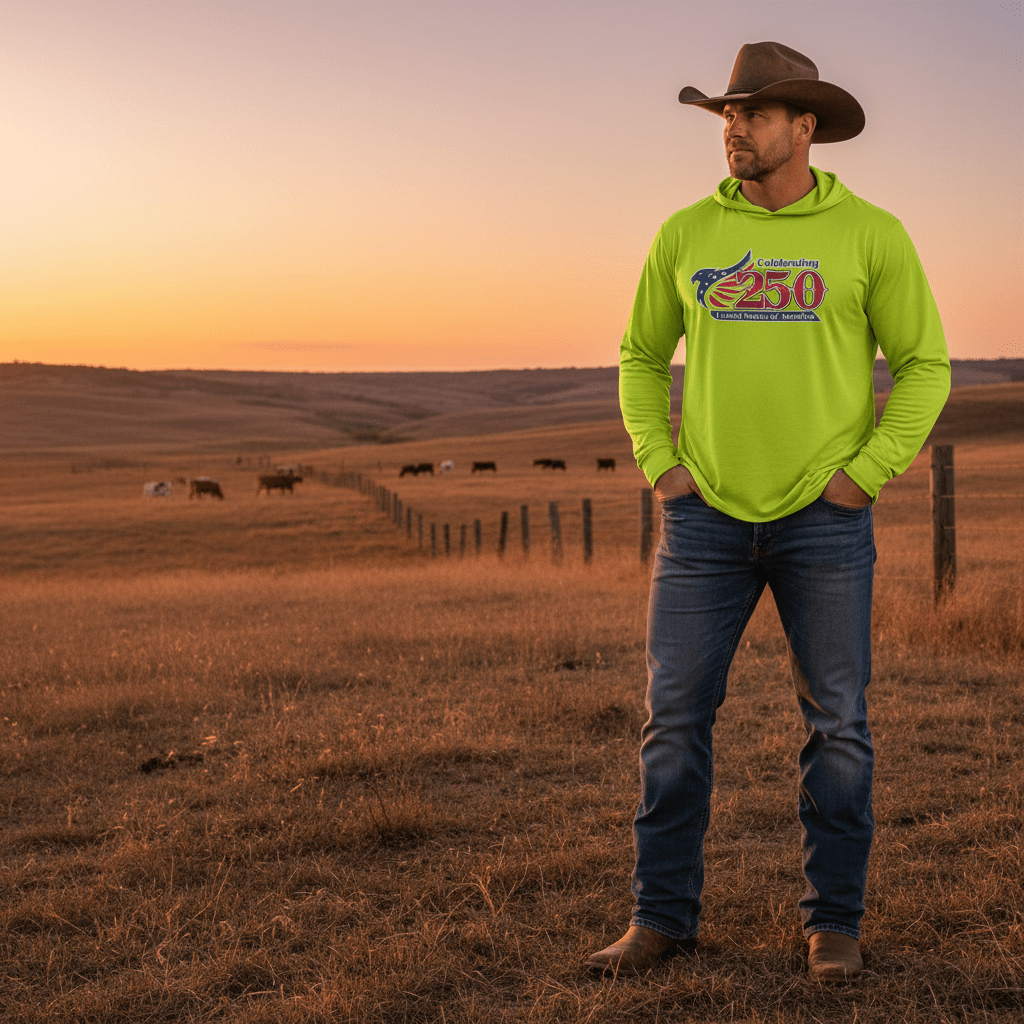 US Celebrates 250 Long Sleeve Hooded Tee - MAIN LOGO - US Celebrates 250
