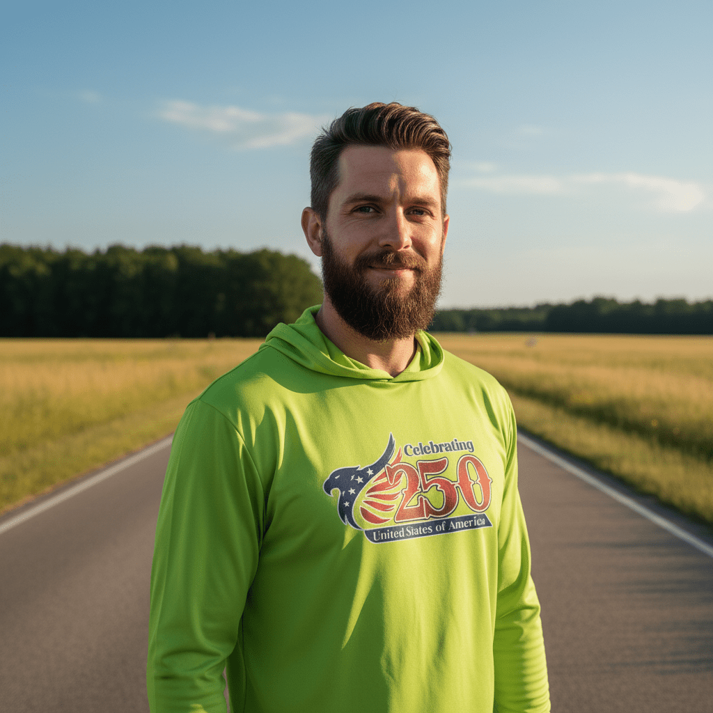 US Celebrates 250 Long Sleeve Hooded Tee - MAIN LOGO - US Celebrates 250