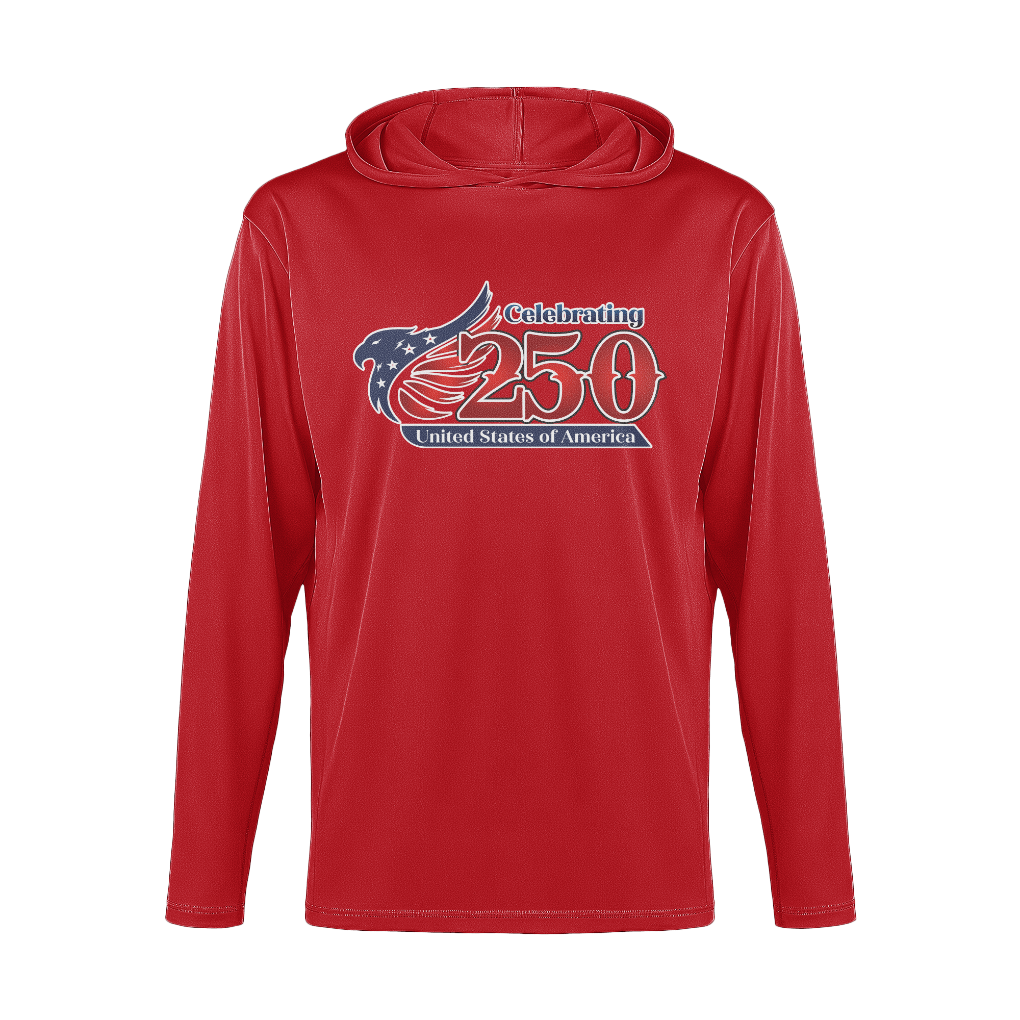 US Celebrates 250 Long Sleeve Hooded Tee - MAIN LOGO - US Celebrates 250