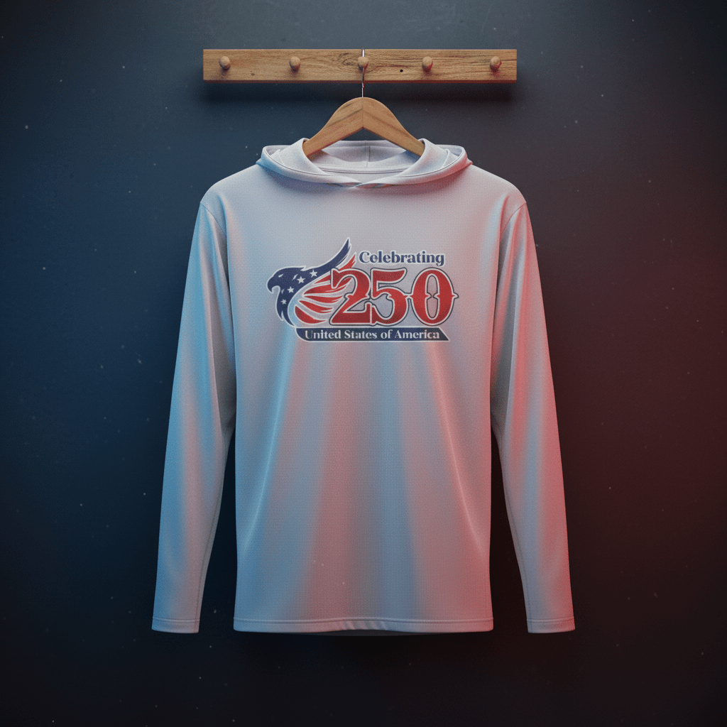 US Celebrates 250 Long Sleeve Hooded Tee - MAIN LOGO - US Celebrates 250