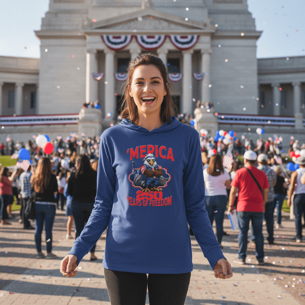 US Celebrates 250 Long Sleeve Hooded Tee - MERICA EG - US Celebrates 250