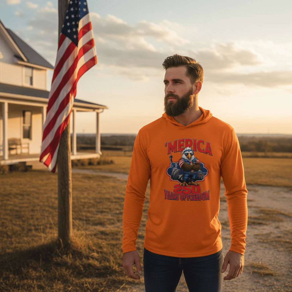 US Celebrates 250 Long Sleeve Hooded Tee - MERICA EG - US Celebrates 250