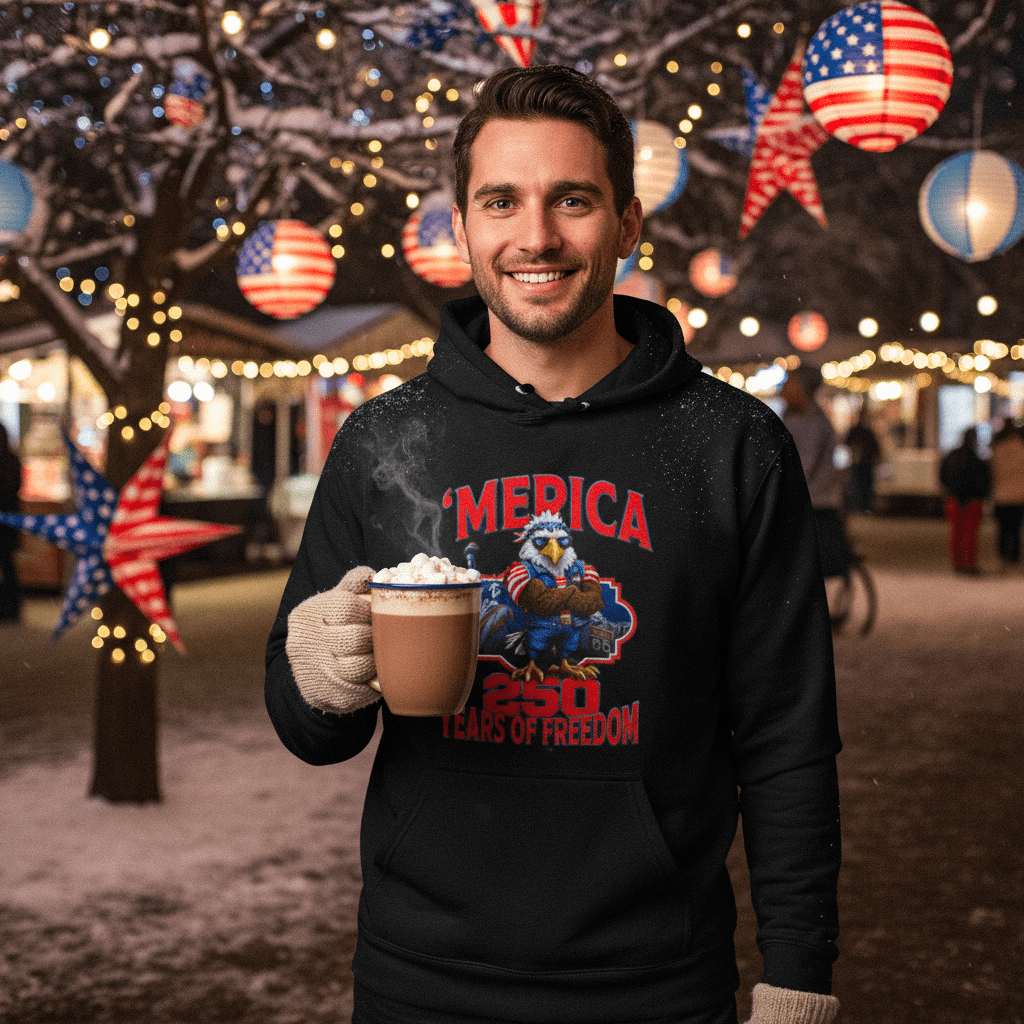 US Celebrates 250 Long Sleeve Hooded Tee - MERICA EG - US Celebrates 250