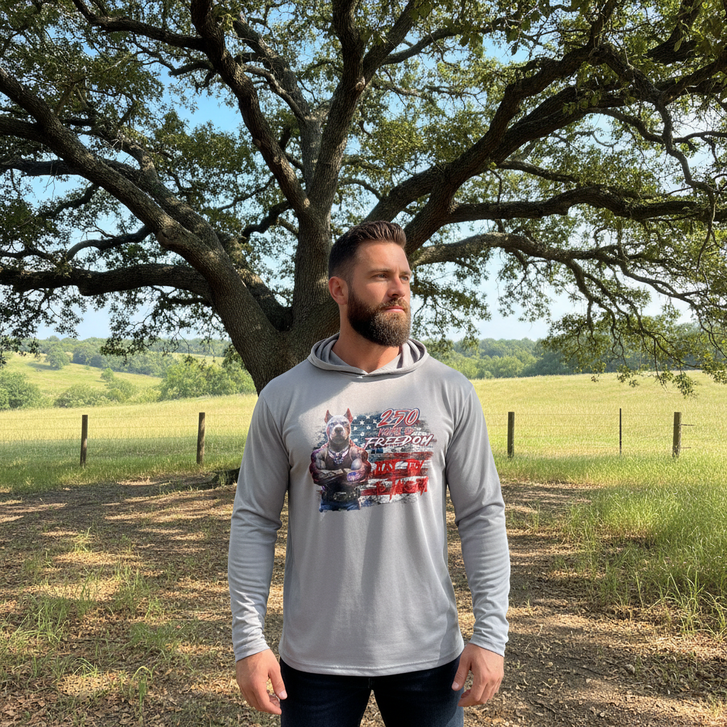 US Celebrates 250 Long Sleeve Hooded Tee - PIT JTTTI - US Celebrates 250