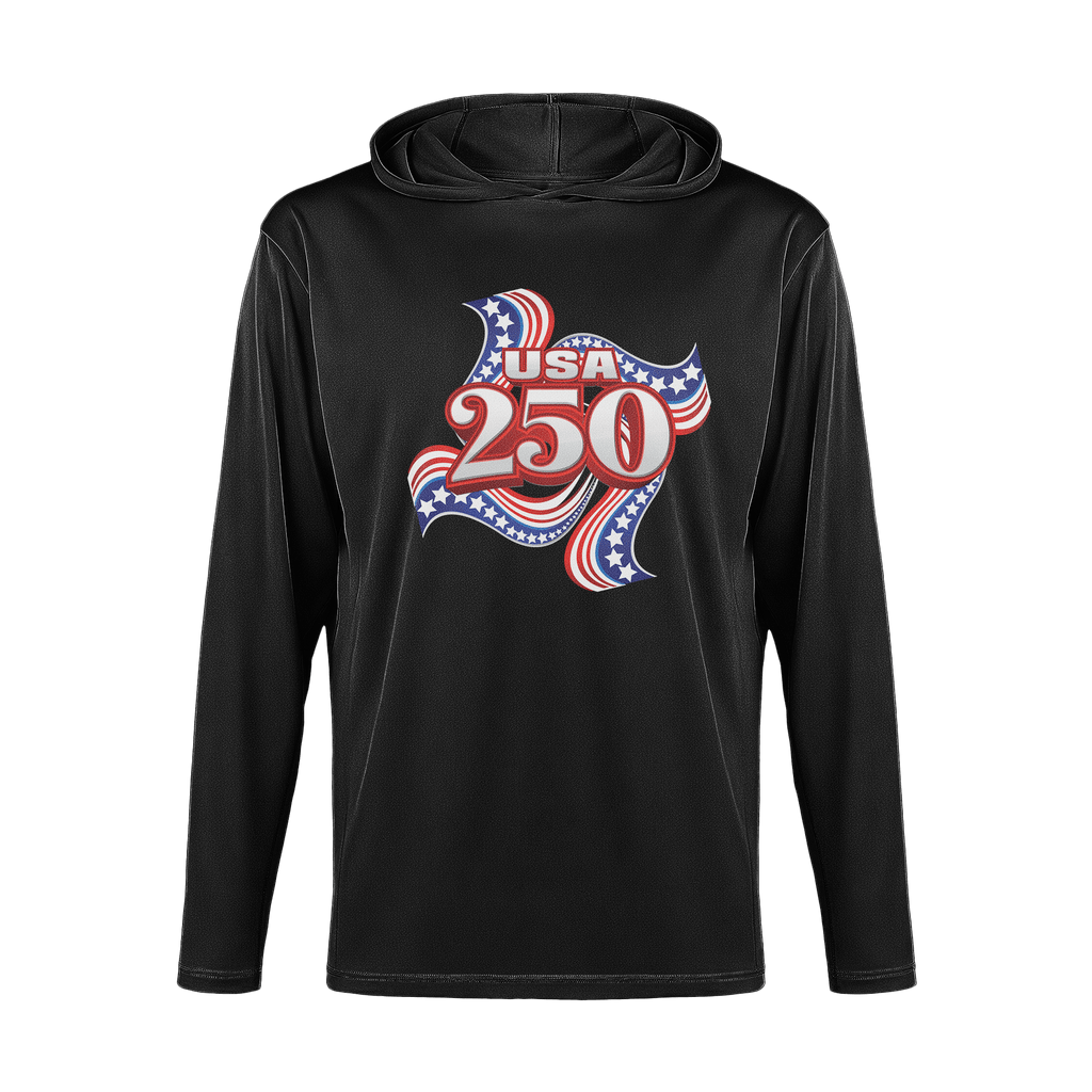 US Celebrates 250 Long Sleeve Hooded Tee - RIBBON - US Celebrates 250