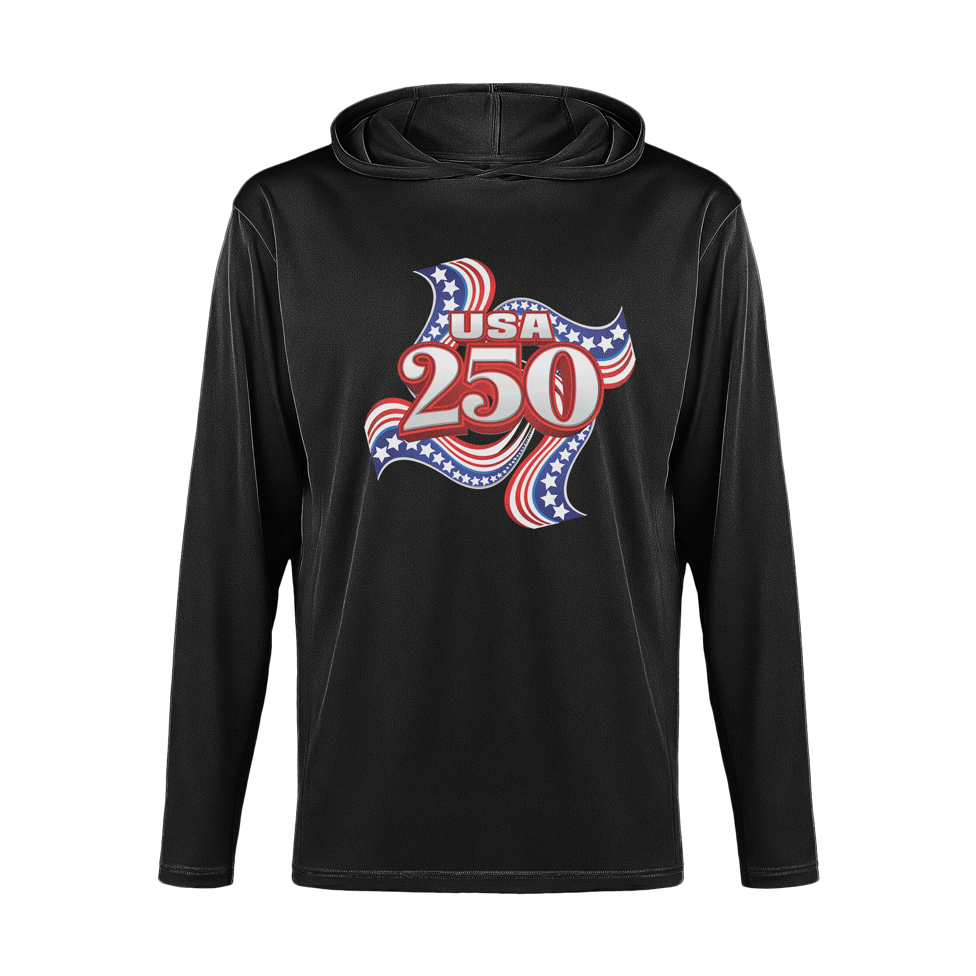 US Celebrates 250 Long Sleeve Hooded Tee - RIBBON - US Celebrates 250
