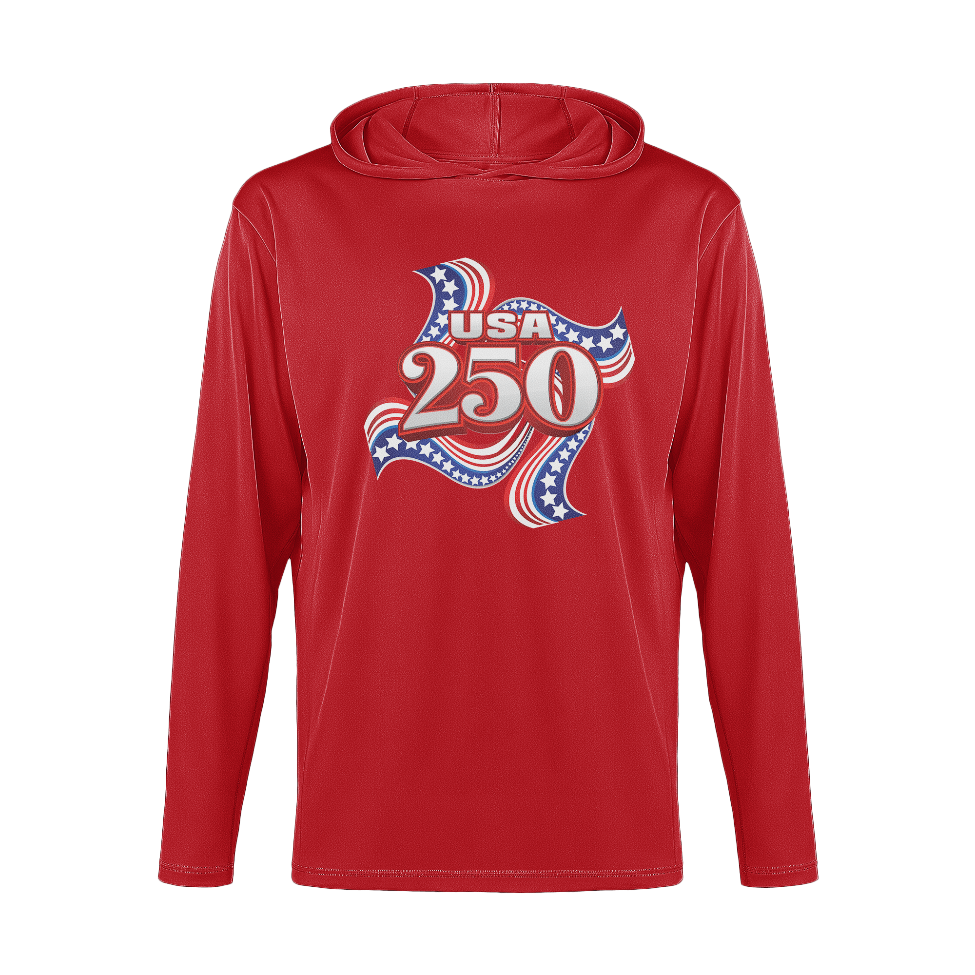 US Celebrates 250 Long Sleeve Hooded Tee - RIBBON - US Celebrates 250