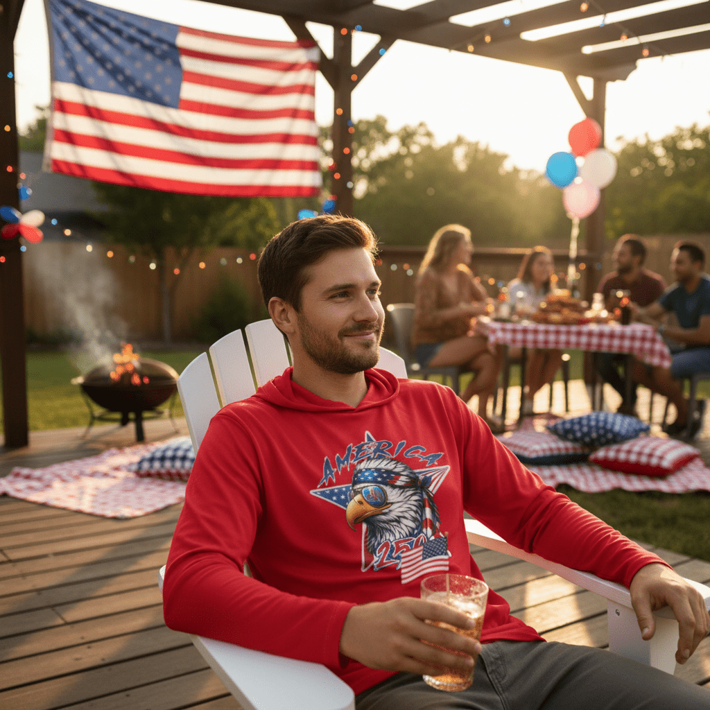 US Celebrates 250 Long Sleeve Hooded Tee - SPRSTR EG - US Celebrates 250