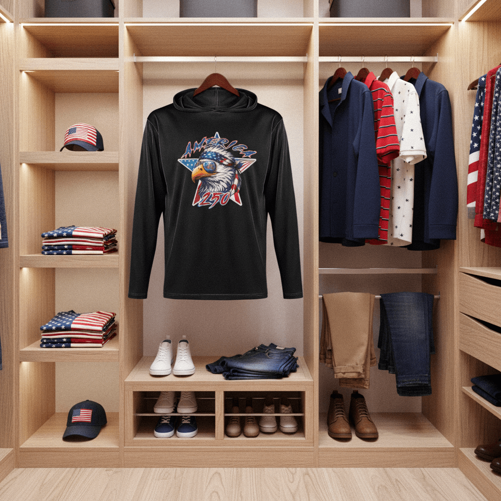 US Celebrates 250 Long Sleeve Hooded Tee - SPRSTR EG - US Celebrates 250