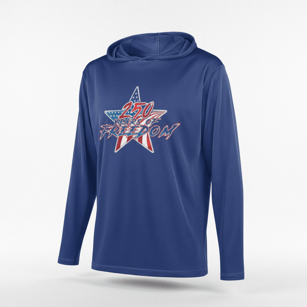 US Celebrates 250 Long Sleeve Hooded Tee - STAR FREE - US Celebrates 250