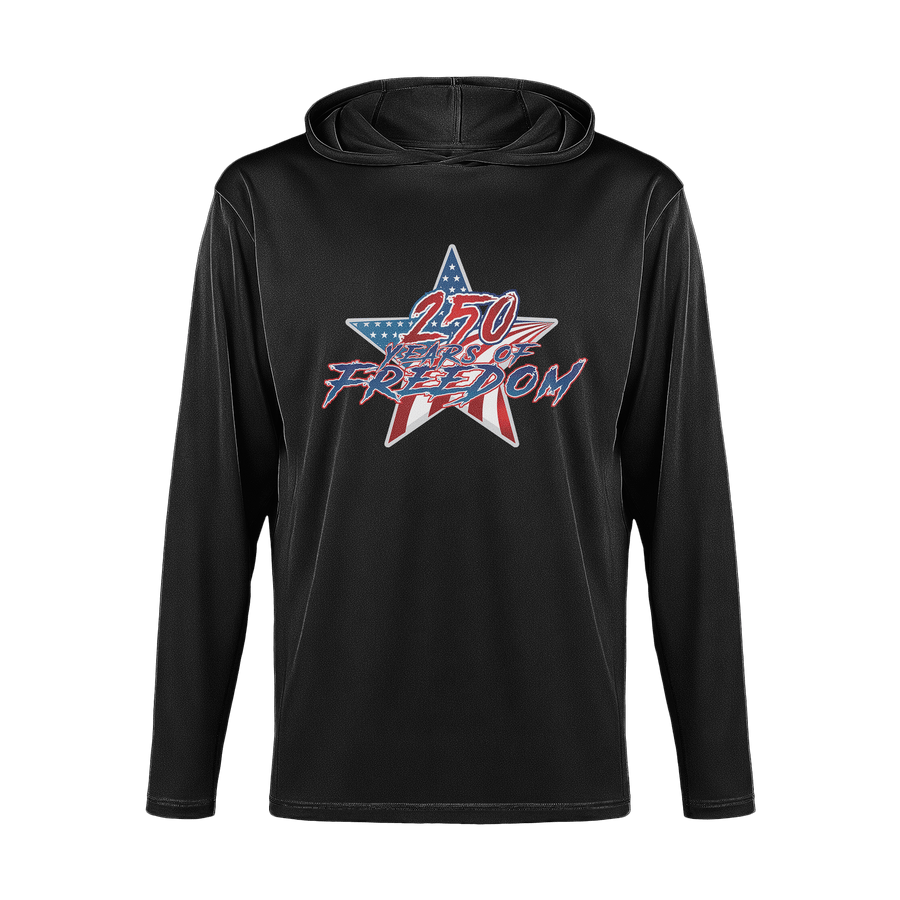 US Celebrates 250 Long Sleeve Hooded Tee - STAR FREE - US Celebrates 250