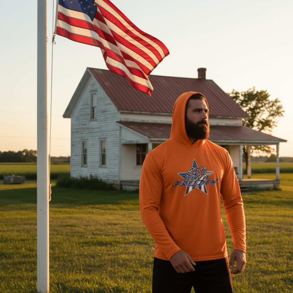 US Celebrates 250 Long Sleeve Hooded Tee - STAR FREE - US Celebrates 250