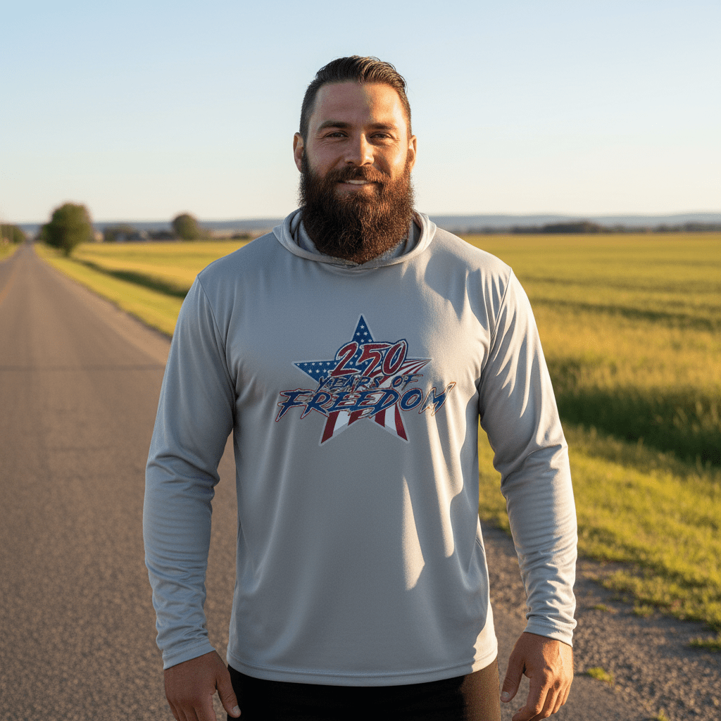 US Celebrates 250 Long Sleeve Hooded Tee - STAR FREE - US Celebrates 250