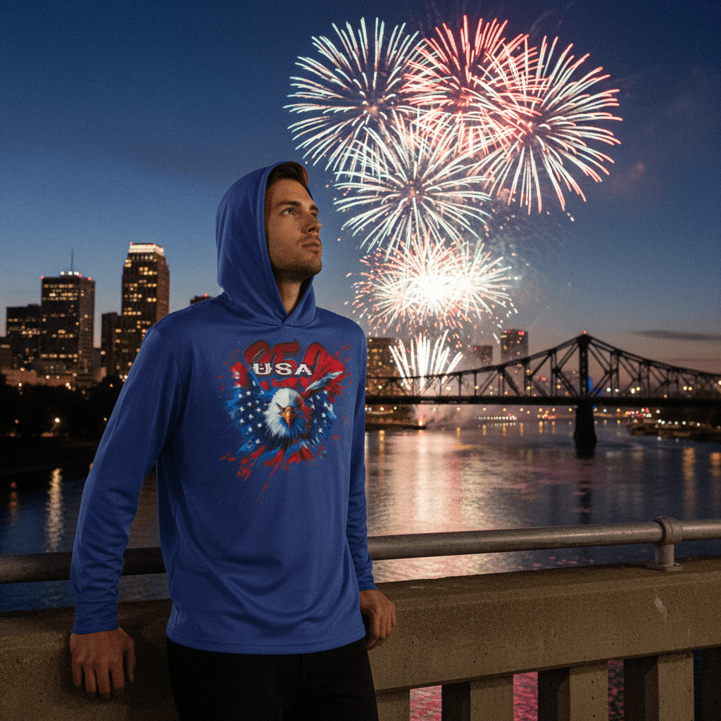 US Celebrates 250 Long Sleeve Hooded Tee - WTP EAGLE - US Celebrates 250