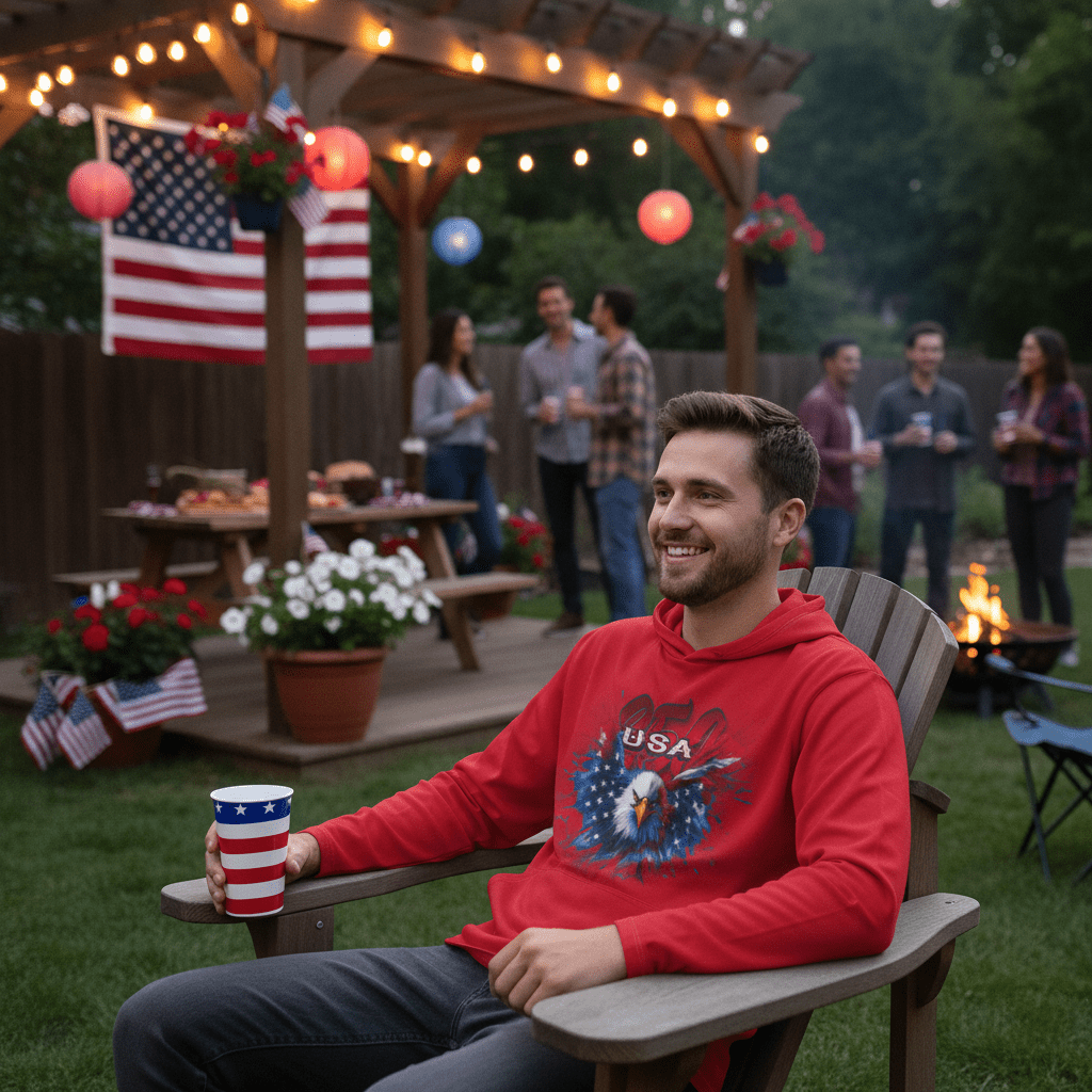 US Celebrates 250 Long Sleeve Hooded Tee - WTP EAGLE - US Celebrates 250