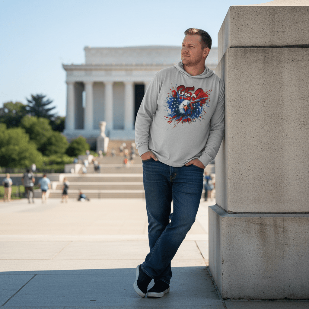 US Celebrates 250 Long Sleeve Hooded Tee - WTP EAGLE - US Celebrates 250