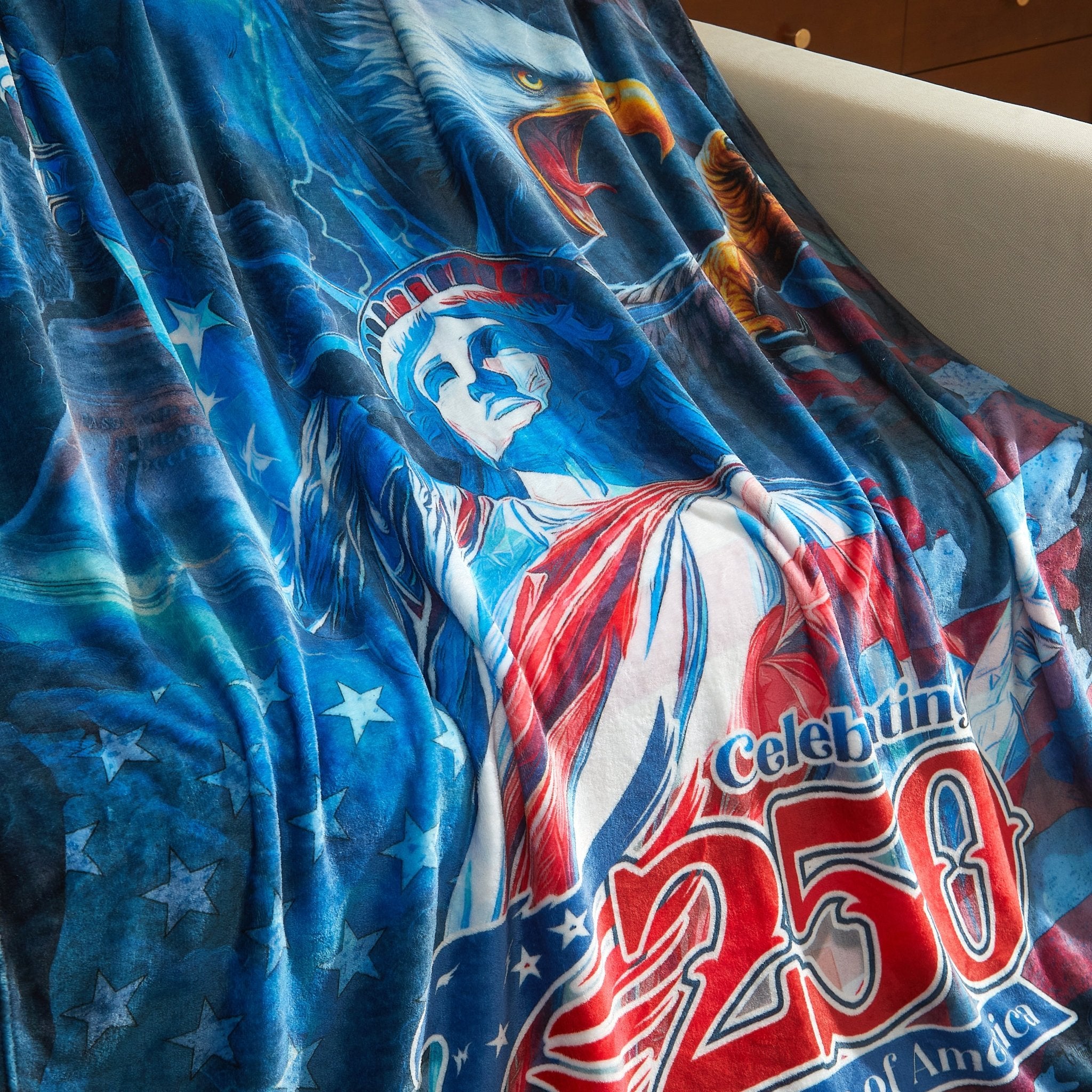 US Celebrates 250 Plush Blanket - MAIN LOGO Edition - US Celebrates 250