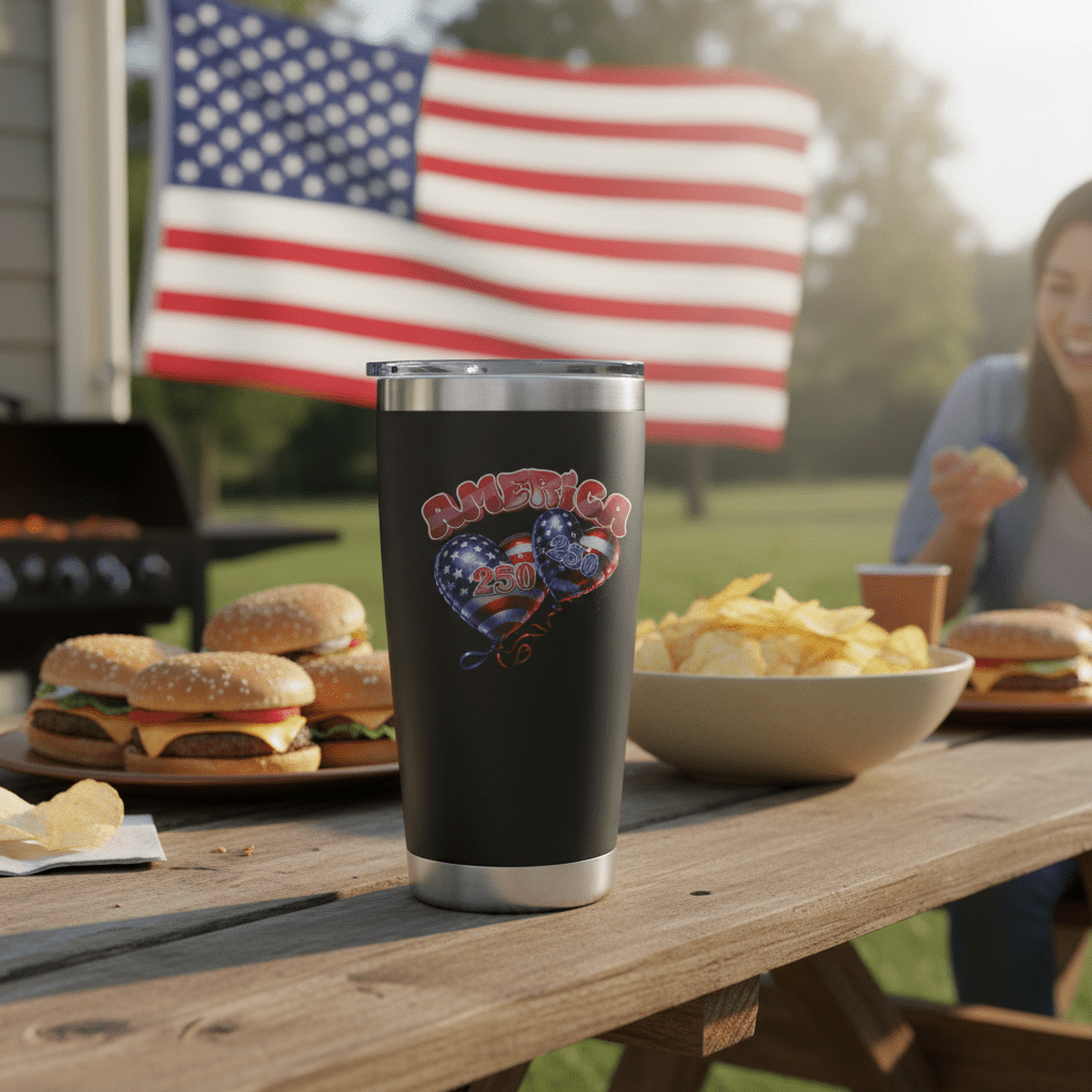 Stainless Steel Tumbler - 20 oz BALLONS | US Celebrates 250