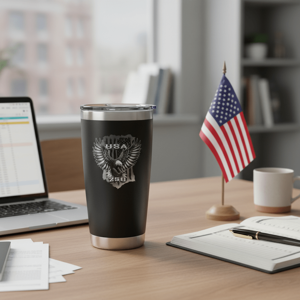 US Celebrates 250 Stainless Steel Tumbler - 20 oz BLK EAGLE - US Celebrates 250