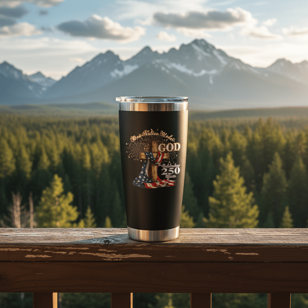 US Celebrates 250 Stainless Steel Tumbler - 20 oz GOD - N - CITY - US Celebrates 250