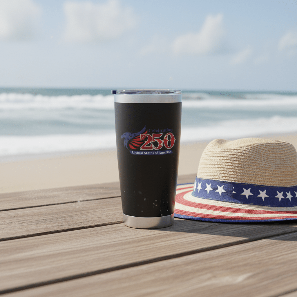 US Celebrates 250 Stainless Steel Tumbler - 20 oz MAIN LOGO - US Celebrates 250