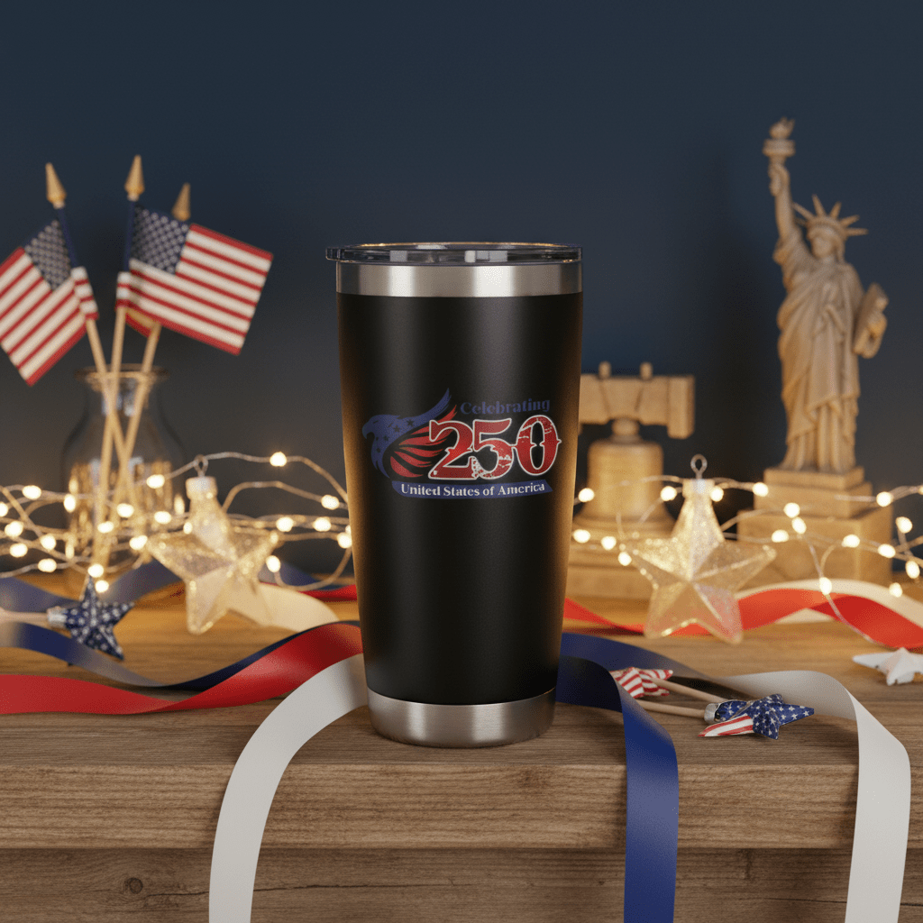 US Celebrates 250 Stainless Steel Tumbler - 20 oz MAIN LOGO - US Celebrates 250