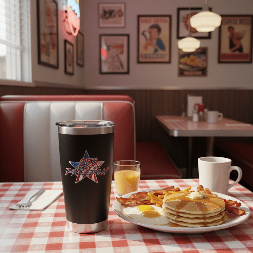 US Celebrates 250 Stainless Steel Tumbler - 20 oz STAR FREE - US Celebrates 250