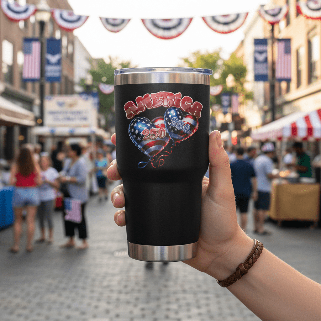 US Celebrates 250 Stainless Steel Tumbler - 30 oz BALLONS - US Celebrates 250
