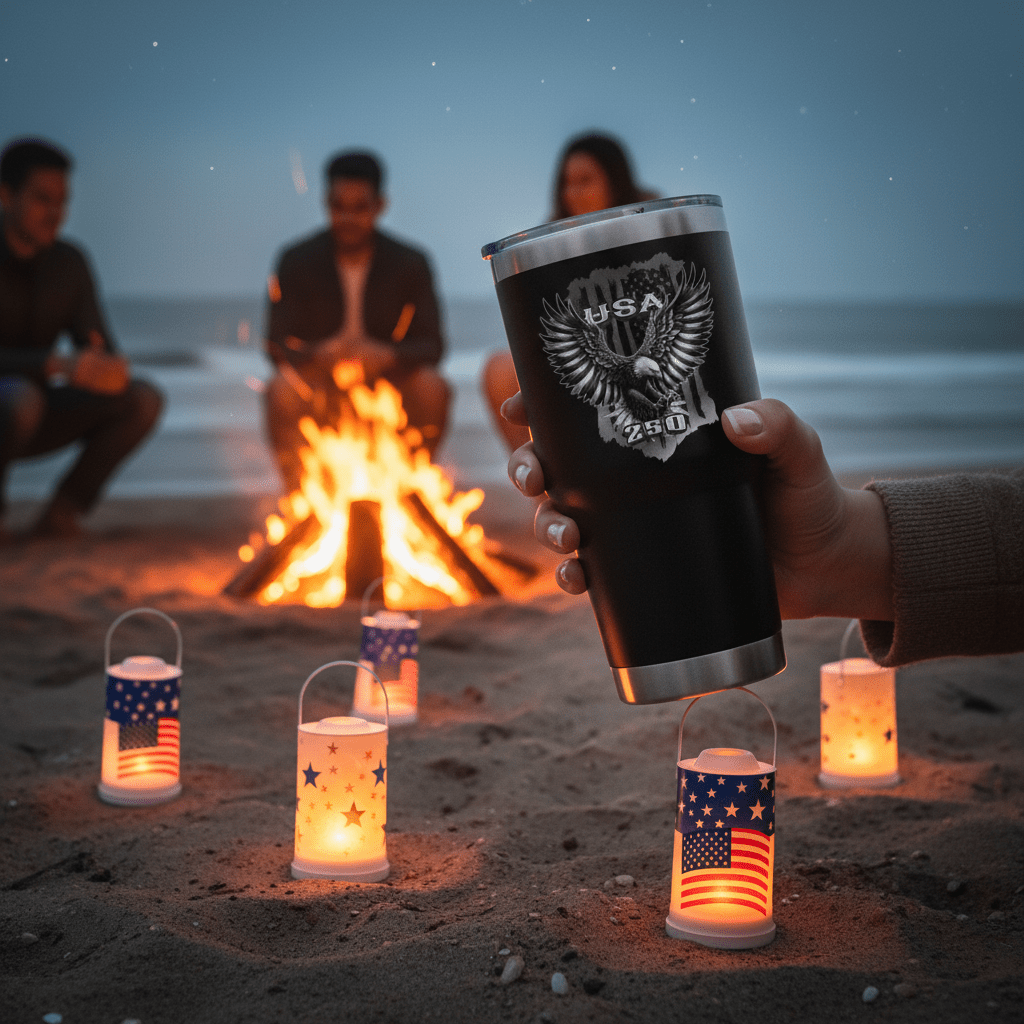 US Celebrates 250 Stainless Steel Tumbler - 30 oz BLK EAGLE - US Celebrates 250