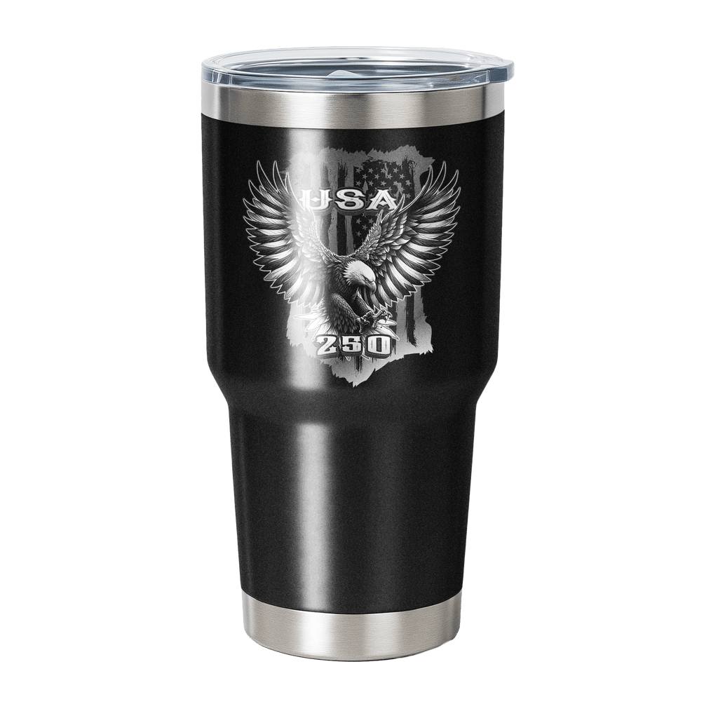 Stainless Steel Tumbler - 30 oz BLK EAGLE | Official US 250!