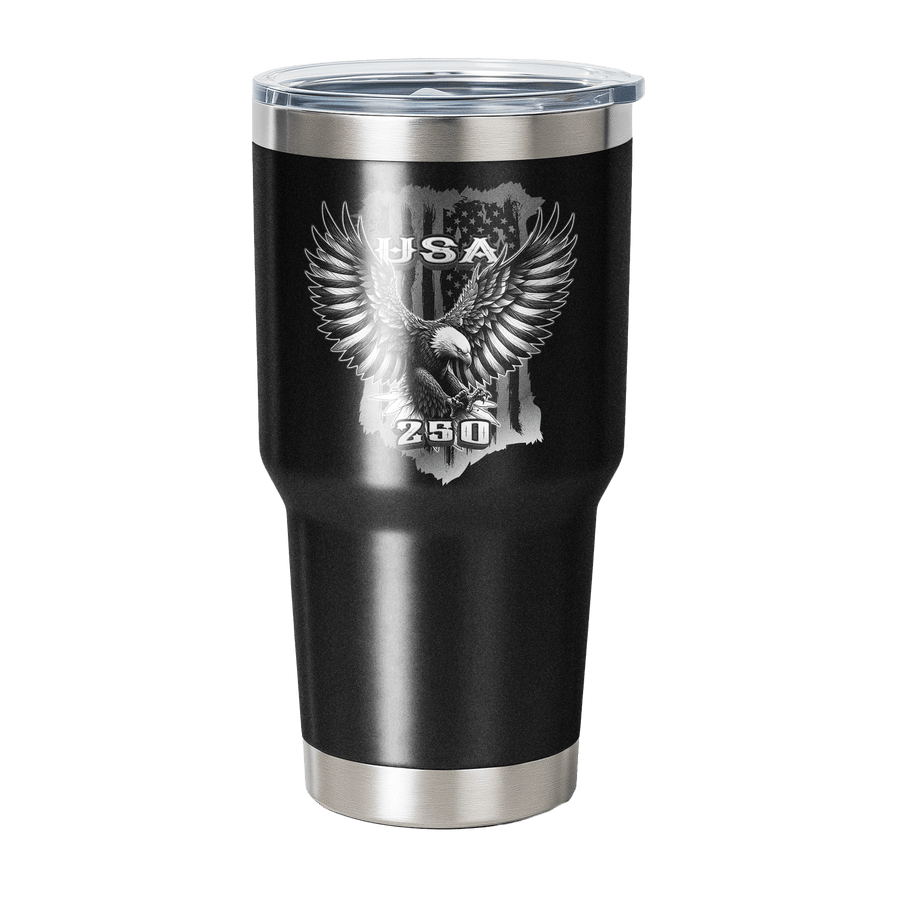 Stainless Steel Tumbler - 30 oz BLK EAGLE | Official US 250!