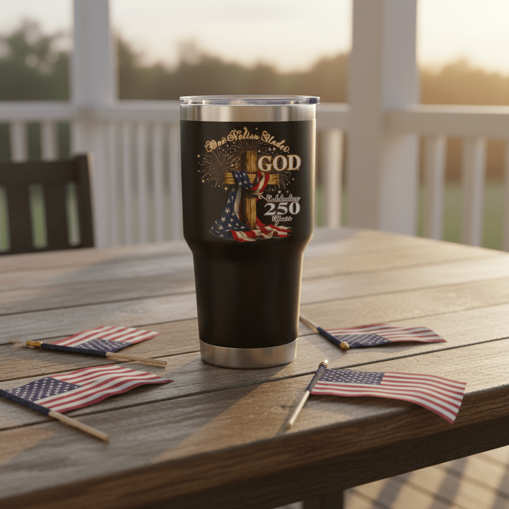 US Celebrates 250 Stainless Steel Tumbler - 30 oz GOD - N - CITY - US Celebrates 250