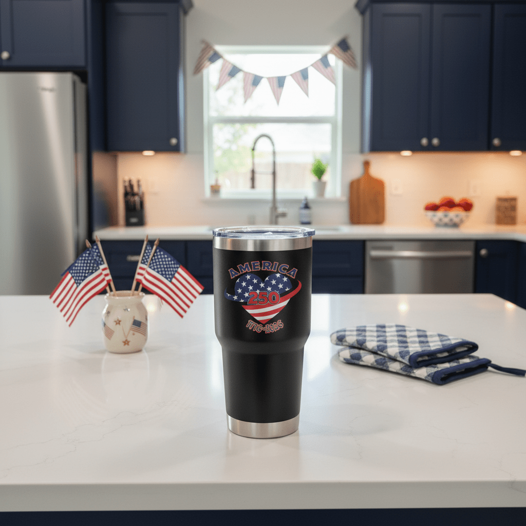 US Celebrates 250 Stainless Steel Tumbler - 30 oz HEART - US Celebrates 250