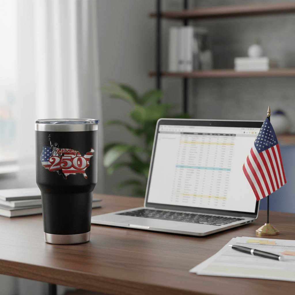 US Celebrates 250 Stainless Steel Tumbler - 30 oz LBRT MAP - US Celebrates 250