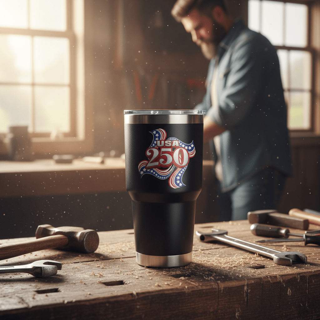 US Celebrates 250 Stainless Steel Tumbler - 30 oz RIBBON - US Celebrates 250
