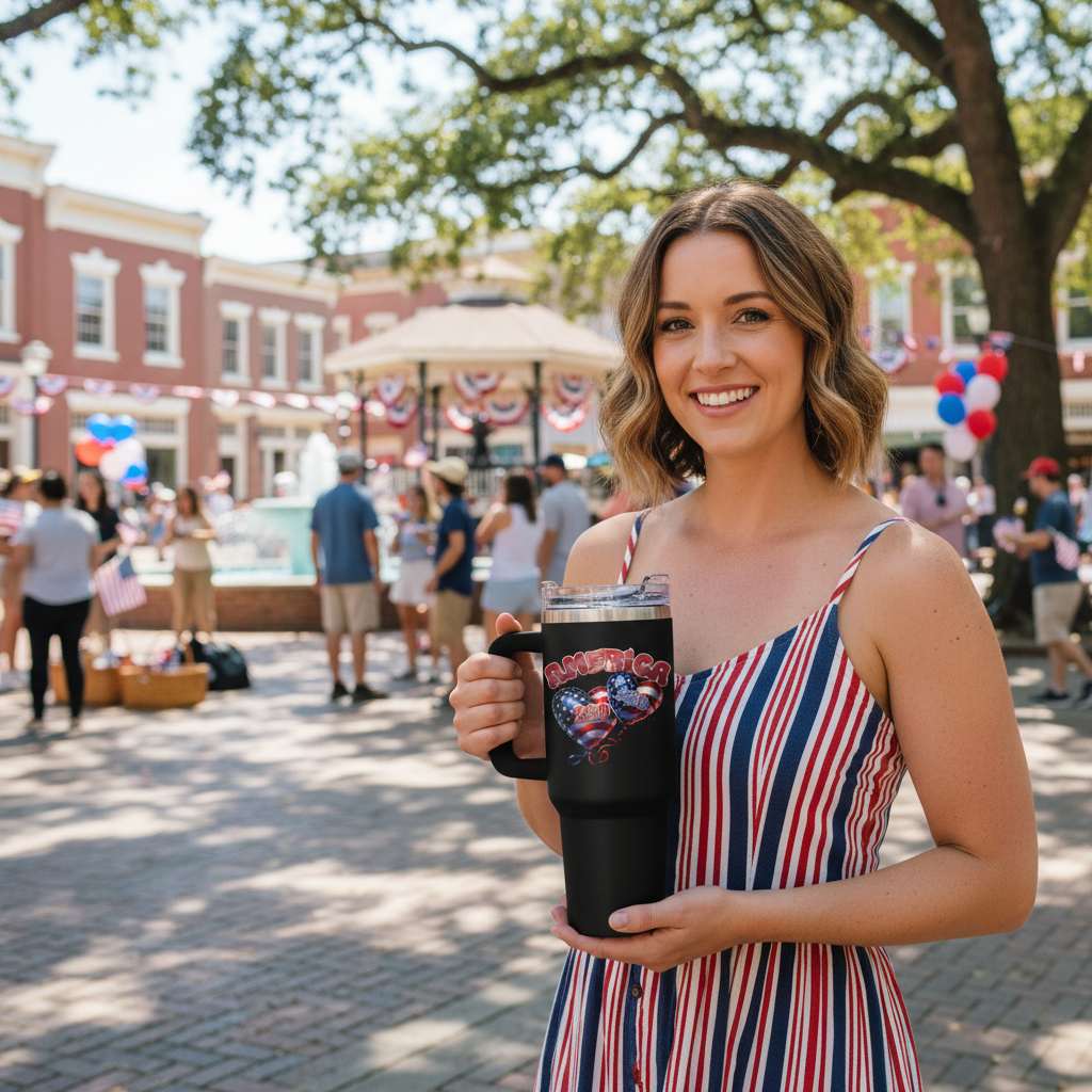 US Celebrates 250 Stainless Steel Tumbler - 40 oz BALLONS - US Celebrates 250