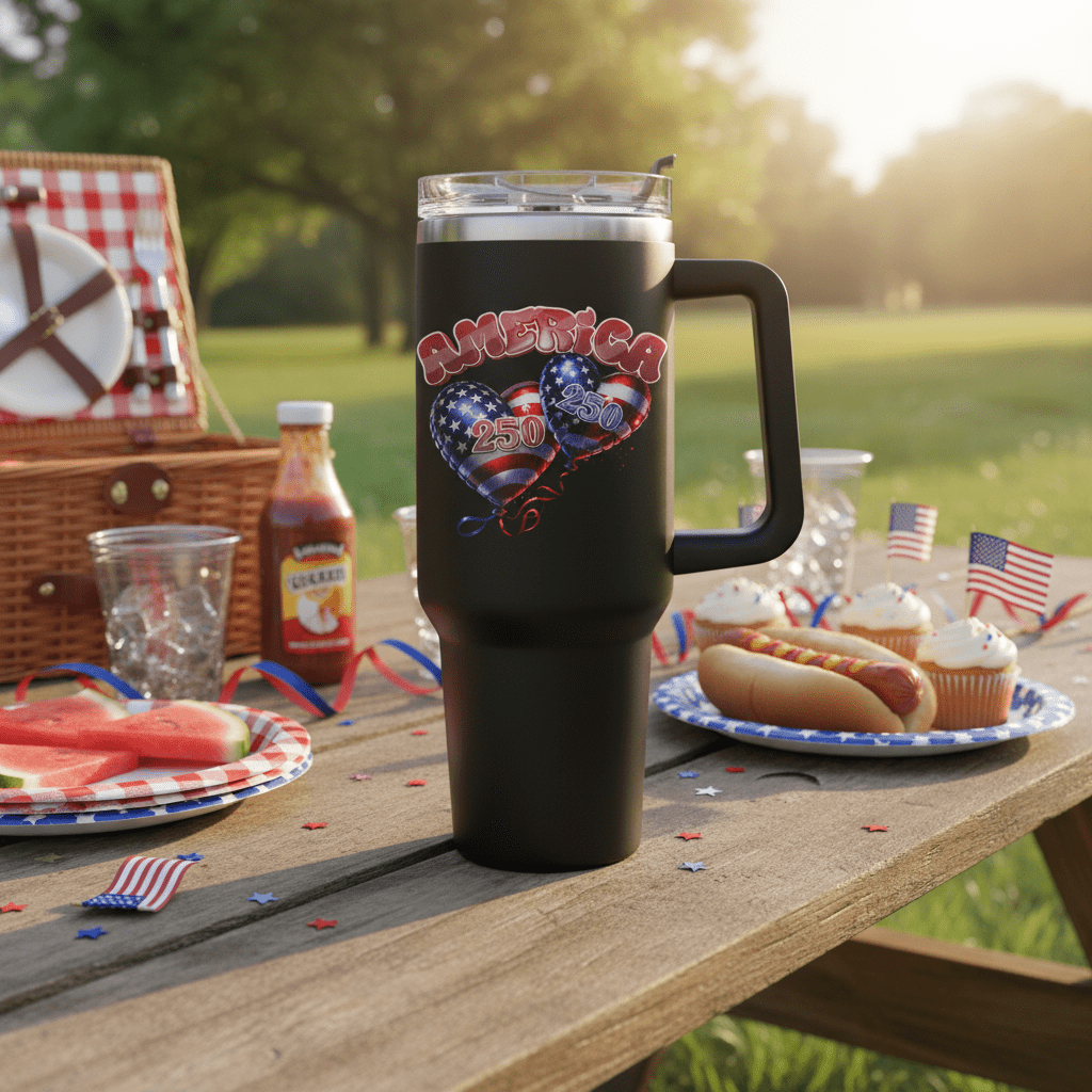 US Celebrates 250 Stainless Steel Tumbler - 40 oz BALLONS - US Celebrates 250
