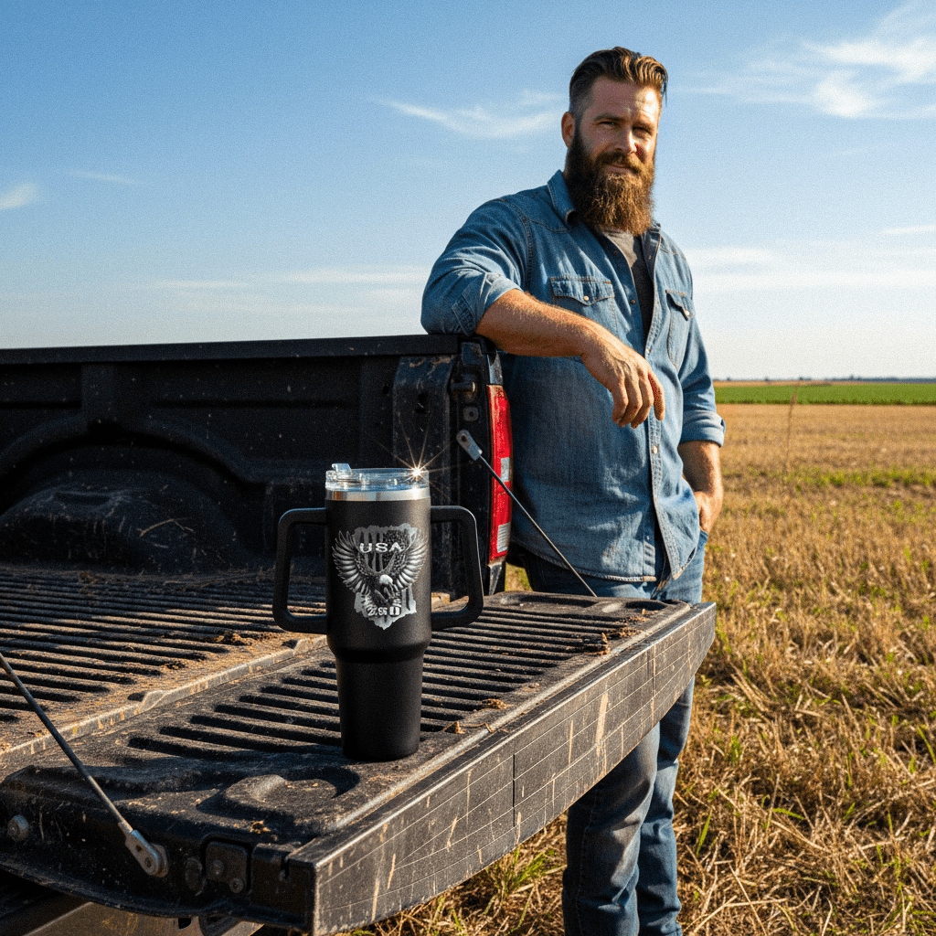 Stainless Steel Tumbler - 40 oz BLK EAGLE | Official US 250
