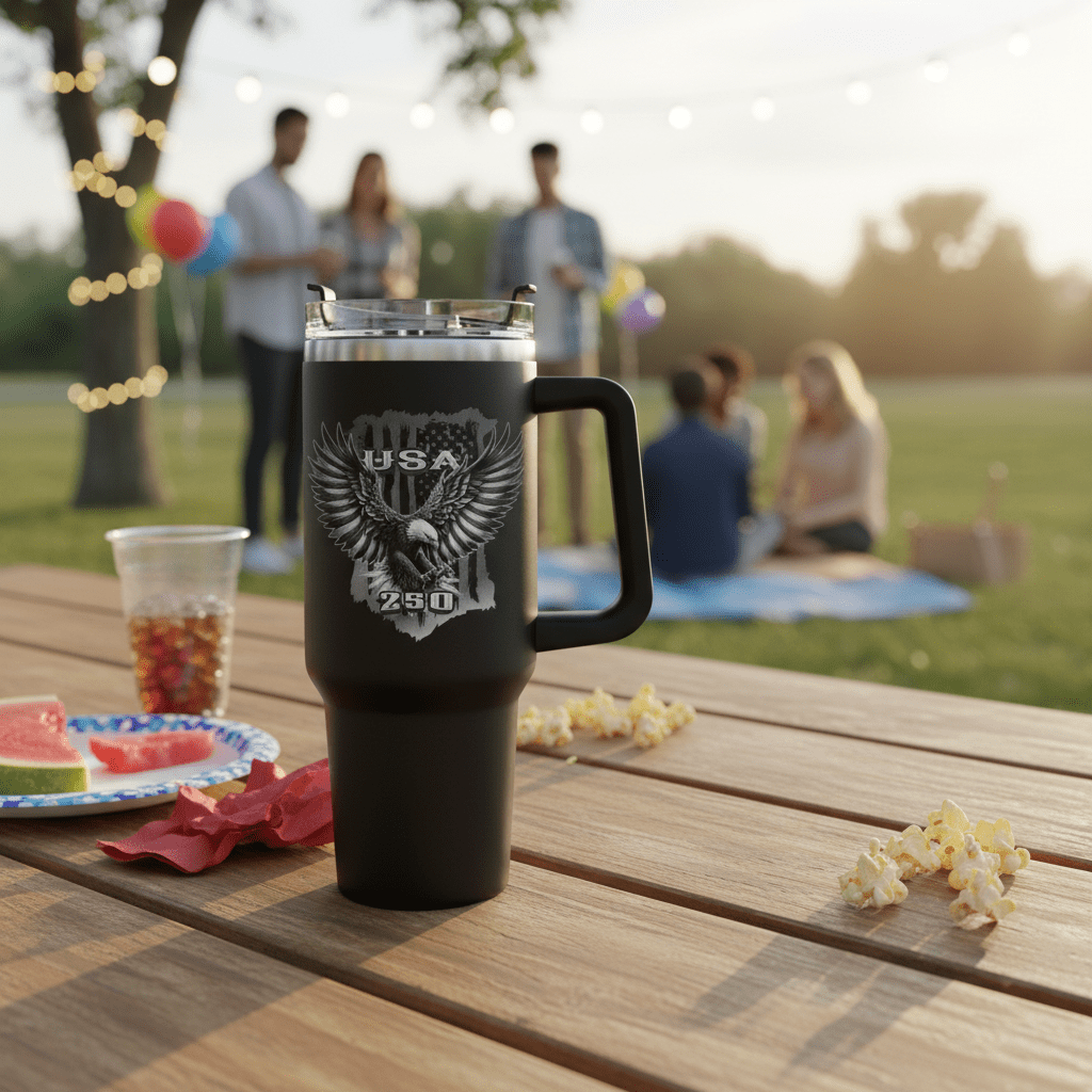 US Celebrates 250 Stainless Steel Tumbler - 40 oz BLK EAGLE - US Celebrates 250