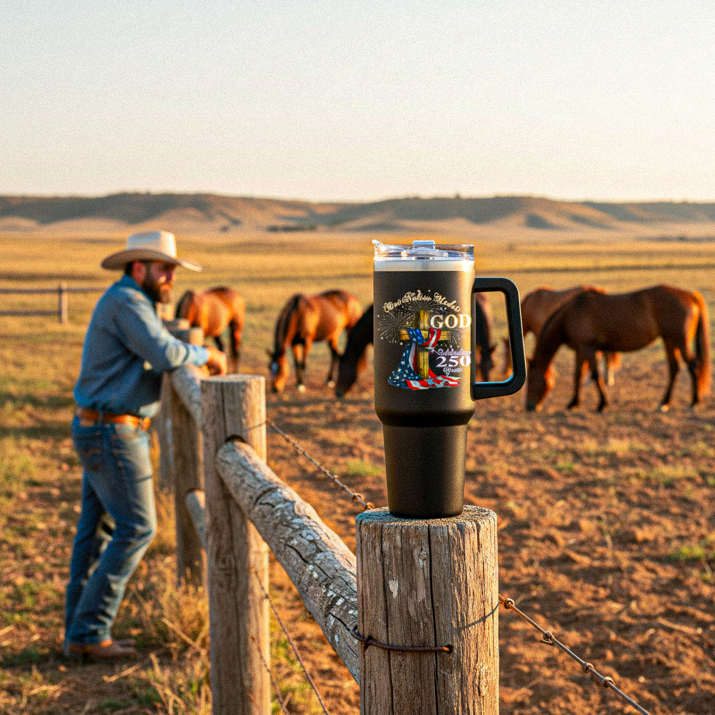 US Celebrates 250 Stainless Steel Tumbler - 40 oz GOD - N - CITY - US Celebrates 250